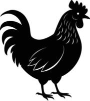 A majestic chicken silhouette embodies elegance and charm in captivating detail vector