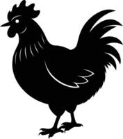 A majestic chicken silhouette embodies elegance and charm in captivating detail vector