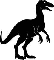 A detailed composition of dinosaur silhouette vector