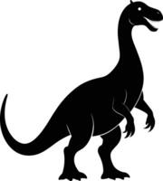 A detailed composition of dinosaur silhouette vector