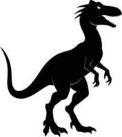 A detailed composition of dinosaur silhouette vector