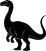 A detailed composition of dinosaur silhouette vector