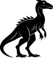 A detailed composition of dinosaur silhouette vector