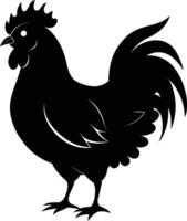 un majestuoso pollo silueta encarna elegancia y encanto en cautivador detalle vector