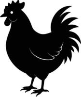 A majestic chicken silhouette embodies elegance and charm in captivating detail vector