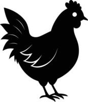 un majestuoso pollo silueta encarna elegancia y encanto en cautivador detalle vector