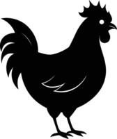 A majestic chicken silhouette embodies elegance and charm in captivating detail vector