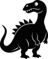 A detailed composition of dinosaur silhouette vector