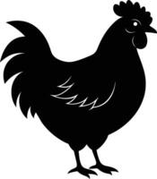 A majestic chicken silhouette embodies elegance and charm in captivating detail vector