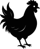 A majestic chicken silhouette embodies elegance and charm in captivating detail vector