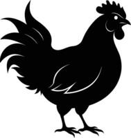 un majestuoso pollo silueta encarna elegancia y encanto en cautivador detalle vector