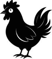 un majestuoso pollo silueta encarna elegancia y encanto en cautivador detalle vector