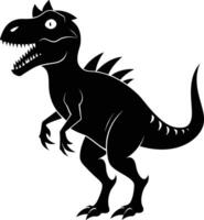 A detailed composition of dinosaur silhouette vector