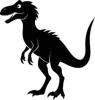 A detailed composition of dinosaur silhouette vector