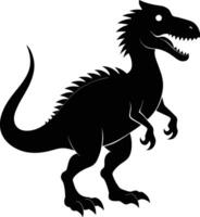 A detailed composition of dinosaur silhouette vector