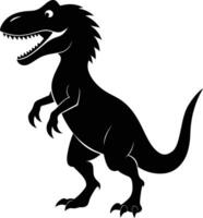 A detailed composition of dinosaur silhouette vector