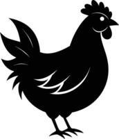 un majestuoso pollo silueta encarna elegancia y encanto en cautivador detalle vector