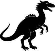 A detailed composition of dinosaur silhouette vector