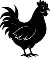 un majestuoso pollo silueta encarna elegancia y encanto en cautivador detalle vector