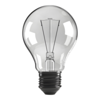 3D Rendering of a Light Bulb on Transparent Background png