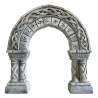 Stone Rounded Entrance Ancient Wall on Transparent background png