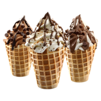 3D Rendering of a Chocolate Ice Cream on Transparent Background png