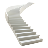 3D Rendering of a White Marble Stairs on Transparent Background png