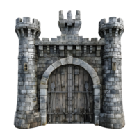 Ancient Castle Gate Front on Transparent background png