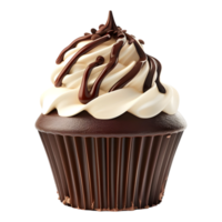 3D Rendering of a Chocolate Cupcake on Transparent Background png