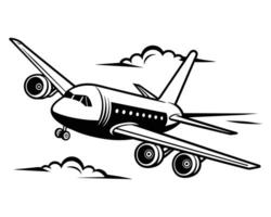 Airplane flying drawing vector