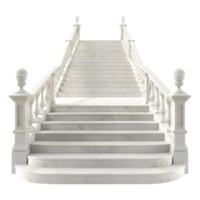 3D Rendering of a White Marble Stairs on Transparent Background png