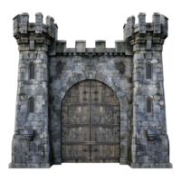 Ancient Castle Gate Front on Transparent background png