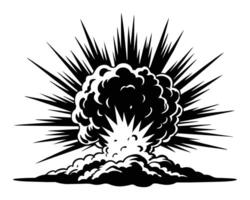 Dynamite or bomb explosion boom clouds vector