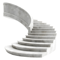 3D Rendering of a White Marble Stairs on Transparent Background png