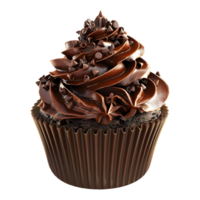 3d interpretazione di un' cioccolato Cupcake su trasparente sfondo png