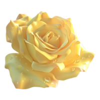 3D Rendering of a Yellow Rose Flowers on Transparent Background png