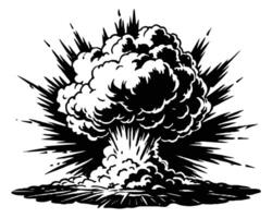 Dynamite or bomb explosion boom clouds vector