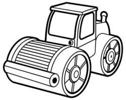 Road roller line illustration vector