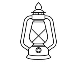 Antique Old Kerosene Lamp Art Black White vector