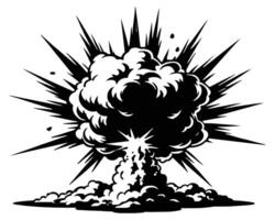 Dynamite or bomb explosion boom clouds vector