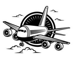 Airplane flying drawing vector