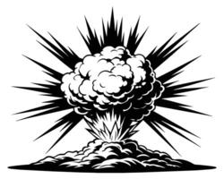 Dynamite or bomb explosion boom clouds vector