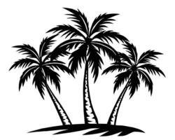 Two palm trees silhouette vector