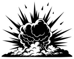 Dynamite or bomb explosion boom clouds vector