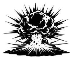 dinamitar o bomba explosión auge nubes vector