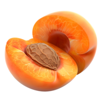 3D Rendering of a Orange Apricot on Transparent Background png