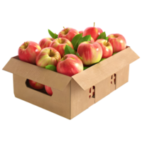 manzanas en un caja en transparente antecedentes png