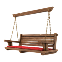 3d interpretazione di un' di legno swing panchina su trasparente sfondo png