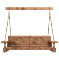 3d interpretazione di un' di legno swing panchina su trasparente sfondo png