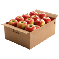 manzanas en un caja en transparente antecedentes png